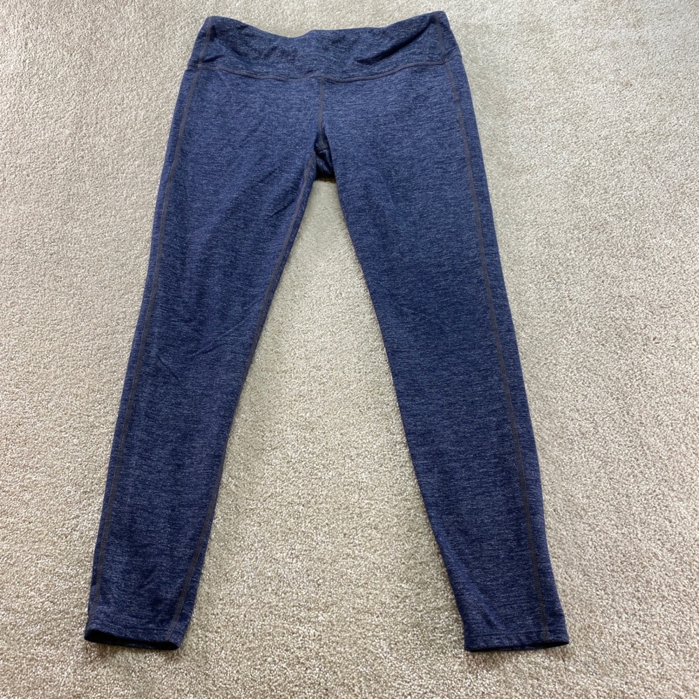 Athleta Leggings Womens Large Blue Heathered Space Dye High Rise Yoga